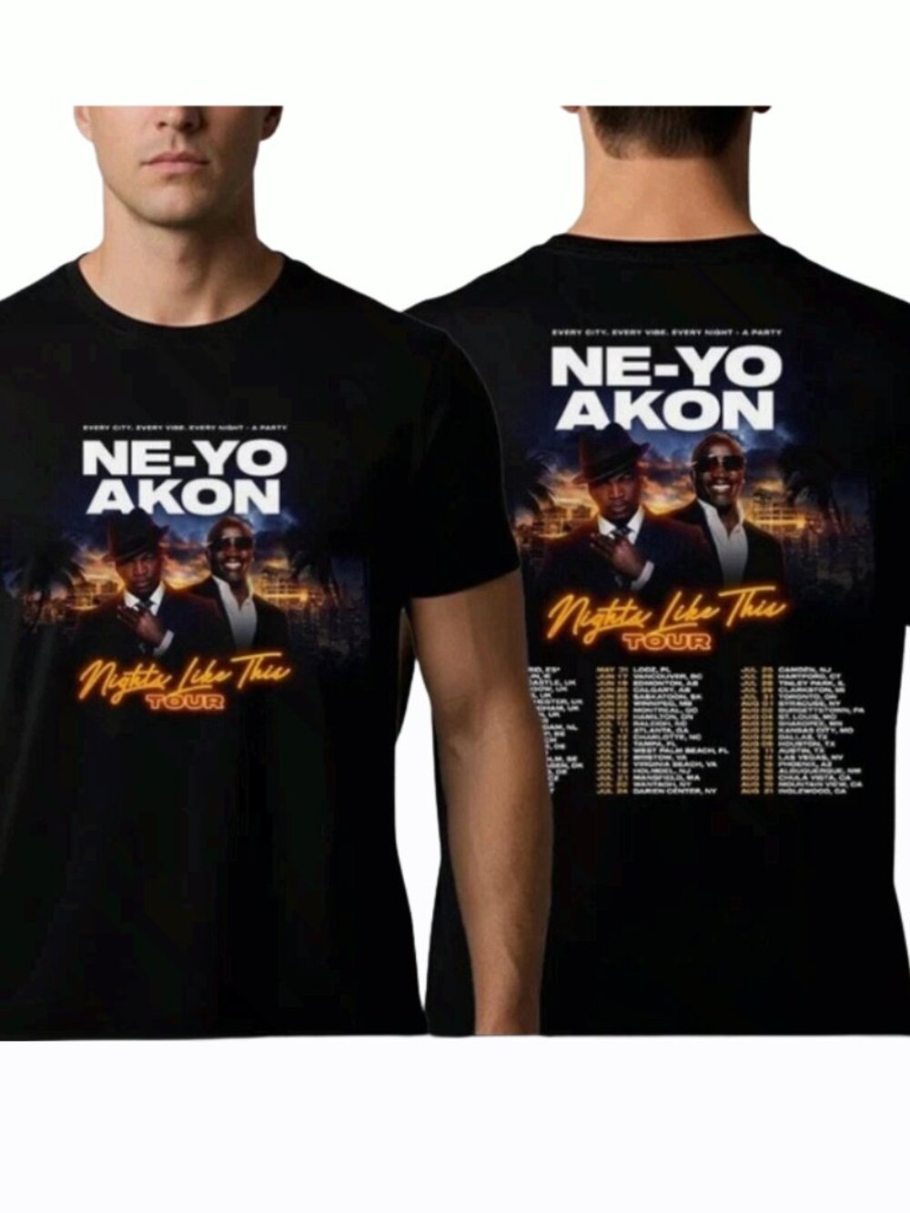 Ne-Yo & Akon Nights Like This Tour 2026 Dates T-Shirt